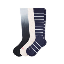 Load image into Gallery viewer, COMRAD COMPRESSION SOCKS 3-PACK (WHITE / NAVY / BLACK)